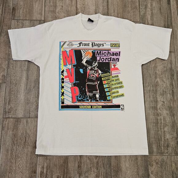 Vintage Michael Jordan MVP Graphic Tee Men’s XL 90s NBA Bulls Souvenir Edition